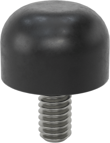 SBR Kauçuk Dişli Saplamalı Tamponlar, M3 Diş Boyutu, 1/4" Diş Uzunluğu, 3/8" OD, Durometre 70A