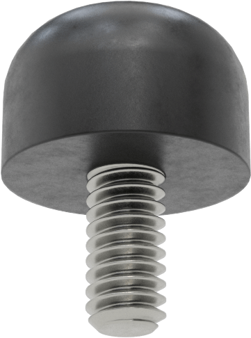 SBR Kauçuk Dişli Saplamalı Tamponlar, M3 Diş Boyutu, 1/4" Diş Uzunluğu, 3/8" OD, Durometre 40A