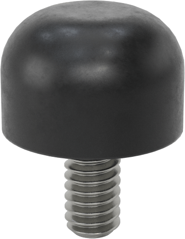 SBR Kauçuk Dişli Saplamalı Tamponlar, M3 Diş Boyutu, 1/4" Diş Uzunluğu, 3/8" OD, Durometre 40A