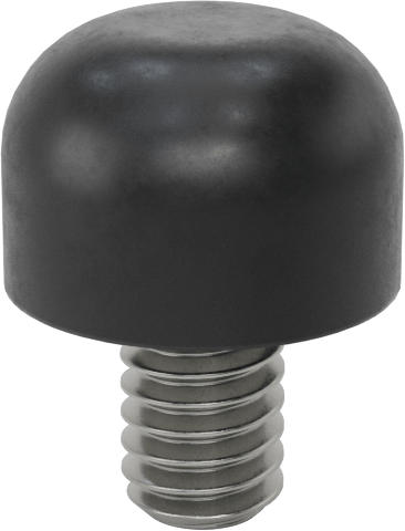SBR Kauçuk Dişli Saplamalı Tamponlar, M4 Diş Boyutu, 1/4" Diş Uzunluğu, 3/8" OD, Durometre 40A
