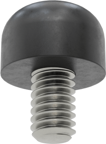 SBR Kauçuk Dişli Saplamalı Tamponlar, M4 Diş Boyutu, 1/4" Diş Uzunluğu, 3/8" OD, Durometre 40A