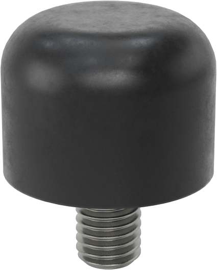 SBR Kauçuk Dişli Saplamalı Tamponlar, M8 Diş Boyutu, 1/2" Diş Uzunluğu, 1" OD, Durometre 70A