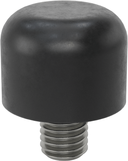 SBR Kauçuk Dişli Saplamalı Tamponlar, M10 Diş Boyutu, 1/2" Diş Uzunluğu, 1" OD, Durometre 70A
