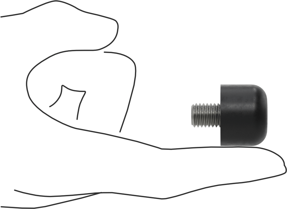 SBR Kauçuk Dişli Saplamalı Tamponlar, M10 Diş Boyutu, 1/2" Diş Uzunluğu, 1" OD, Durometre 70A