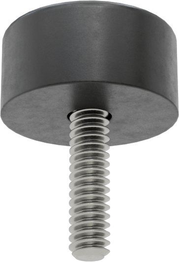 SBR Kauçuk Dişli Saplamalı Tamponlar, 4-40 Diş Boyutu, 1/2" Diş Uzunluğu, 1/2" OD, Durometre 70A