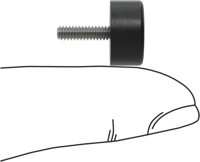 SBR Kauçuk Dişli Saplamalı Tamponlar, 4-40 Diş Boyutu, 1/2" Diş Uzunluğu, 1/2" OD, Durometre 70A