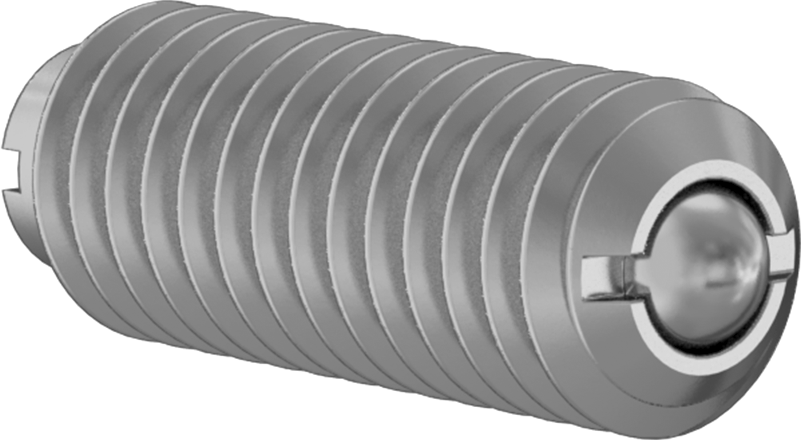 Pirinç Yivli Top Burunlu Yaylı Piston, 10-32 Diş, 1,5-3 lb. Burun Kuvveti