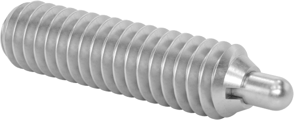 316 Paslanmaz Çelik Uzun Burunlu Yaylı Piston, 8-32 Diş, 2,7-7,3 lbs. Burun Kuvveti, Altıgen Tahrik