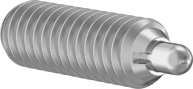 316 Paslanmaz Çelik Uzun Burunlu Yaylı Piston, 8-32 Diş, 0,5-2 lb. Burun Kuvveti, Yivli Tahrik