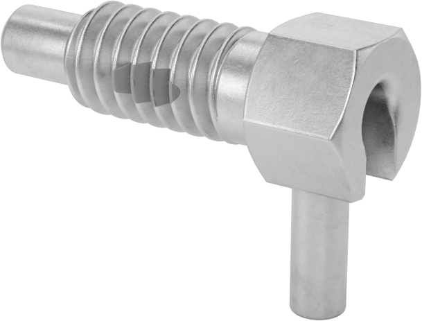 316 Paslanmaz Çelik Geri Çekilebilir Yaylı Piston, Bükümlü Kilitli L-Kolu, 1/4"-20 Diş, 0,425 inç Uzun Diş