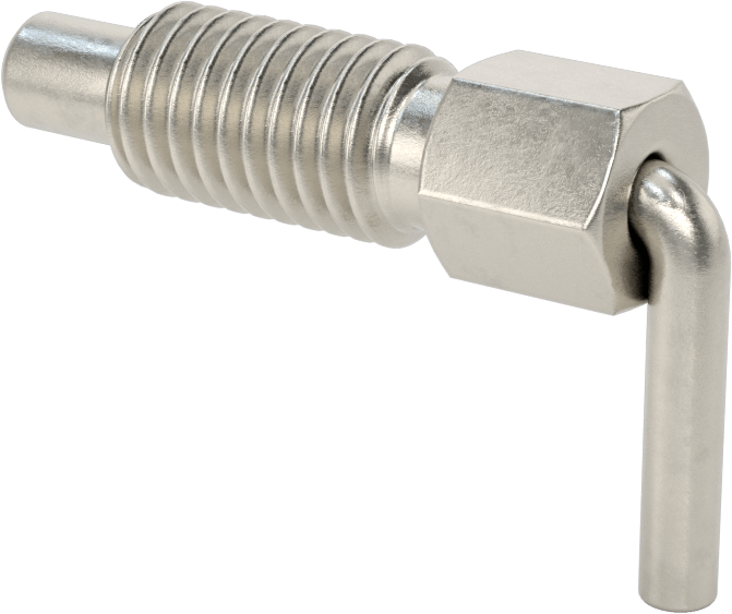 316 Paslanmaz Çelik Geri Çekilebilir Yaylı Piston, L-Kolu, 1/2"-13 Diş, 1" Uzunluk Diş