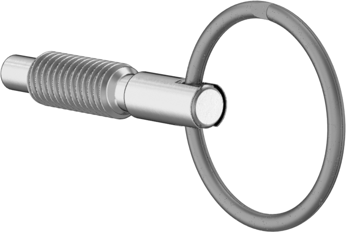 316 Paslanmaz Çelik Geri Çekilebilir Yaylı Piston, Twist-Lock Çekme Halkası, 10-32 Diş, 0,525 inç Uzunluklu Diş