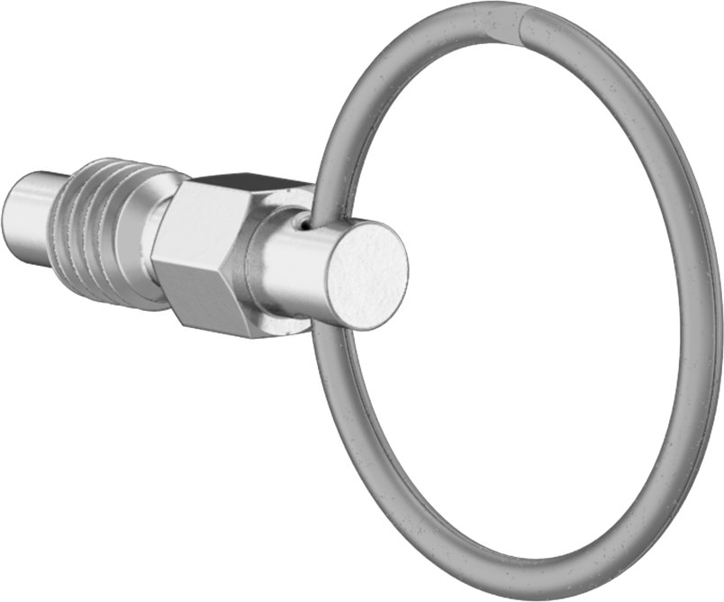 316 Paslanmaz Çelik Geri Çekilebilir Yaylı Piston, Çekme Halkası, 10-32 Diş, 0,25" Uzunlukta Diş