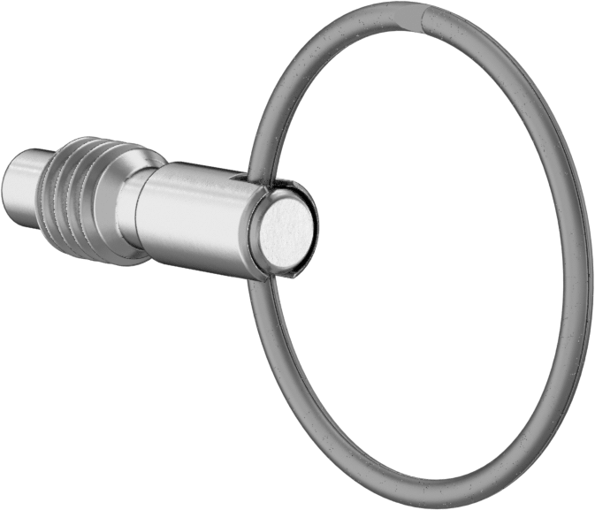 316 Paslanmaz Çelik Geri Çekilebilir Yaylı Piston, Twist-Lock Çekme Halkası, 10-32 Diş, 0,30 inç Uzunluklu Diş