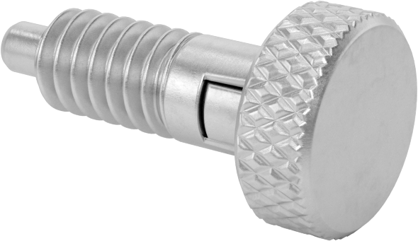 316 Paslanmaz Çelik Topuzlu Geri Çekilebilir Yaylı Piston, Twist-Lock, 1/4"-20 Diş, 1 ila 4 lb. Kuvvet