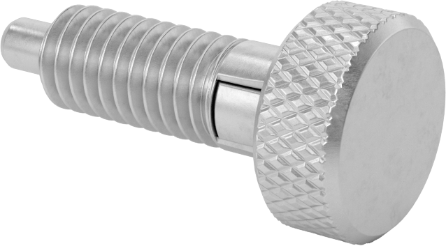 316 Paslanmaz Çelik Topuzlu Geri Çekilebilir Yaylı Piston, Twist-Lock, 3/8"-16 Diş