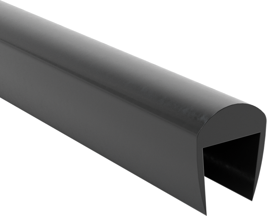 EPDM Kauçuk Kenar Çıtası, 1/2“ Genişlik x 5/8” İç Yükseklik, 3/4“ Genişlik x 15/16” Dış Yükseklik