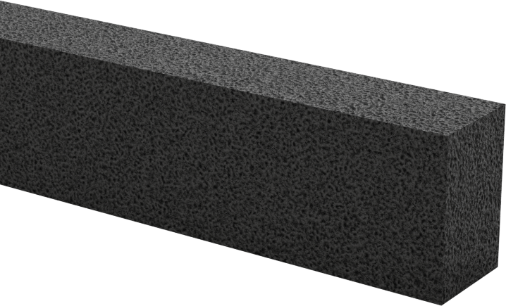 Hafif Hizmet Tipi Karışımlı EPDM Köpük Şerit, Yapışkan Arka Yüzlü, 1/4" Genişlik, 3/8" Kalınlık, 25 Fit Uzunluk
