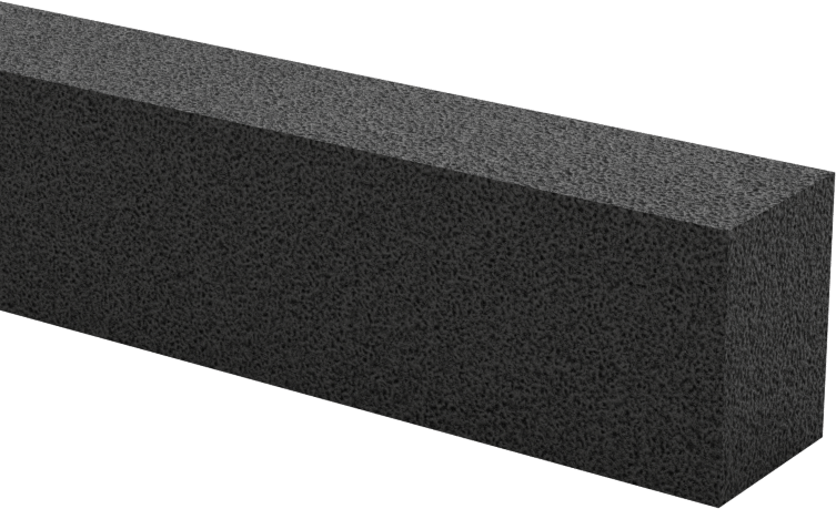 Hafif Hizmet Tipi Karışımlı EPDM Köpük Şerit, Yapışkan Arka Yüzlü, 3/8" Genişlik, 1/2" Kalınlık, 25 Fit Uzunluk