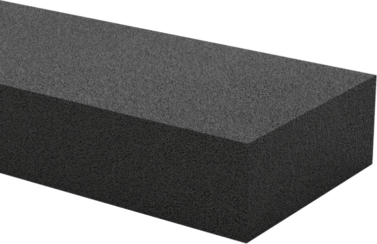 Hafif Hizmet Tipi Karışımlı EPDM Köpük Şerit, Yapışkan Arka Yüzlü, 1-1/4" Genişlik, 1/2" Kalınlık, 25 Fit Uzunluk