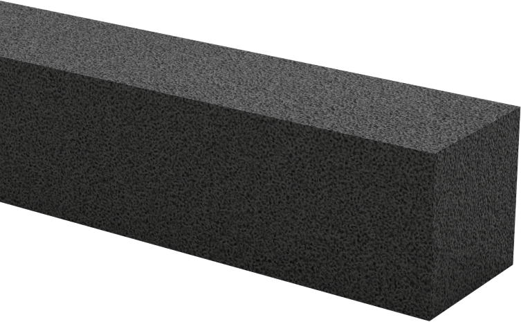 Hafif Hizmet Tipi Karışımlı EPDM Köpük Şerit, Yapışkan Arka Yüzlü, 1/2" Genişlik, 1/2" Kalınlık, 25 Fit Uzunluk