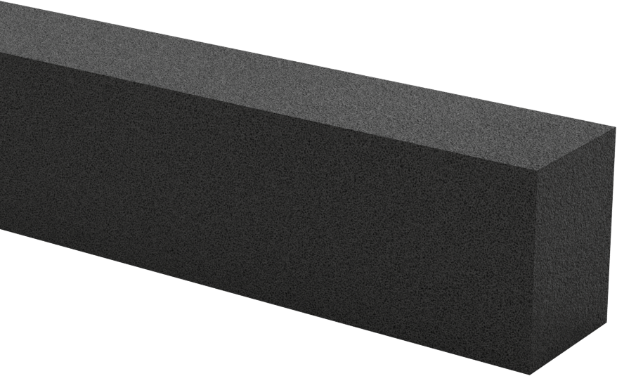 Hafif Hizmet Tipi Karışımlı EPDM Köpük Şerit, Yapışkan Arka Yüzlü, 3/4" Genişlik, 1" Kalınlık, 25 Fit Uzunluk