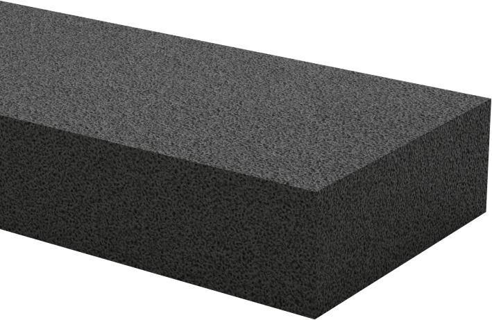 Hafif Hizmet Tipi Karışımlı EPDM Köpük Şerit, Yapışkan Arka Yüzlü, 1" Genişlik, 3/8" Kalınlık, 25 Fit Uzunluk
