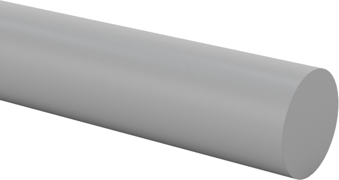 Darbeye ve Kimyasallara Dayanıklı PVC Çubuk, 1/4" Çap, 5 Fit Uzunluk