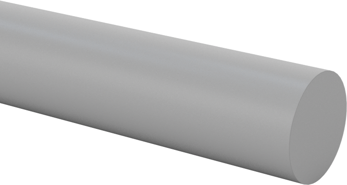 Darbeye ve Kimyasallara Dayanıklı PVC Çubuk, 3/8" Çap, 5 Fit Uzunluk
