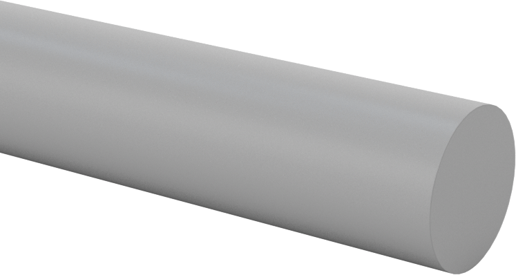 Darbeye ve Kimyasallara Dayanıklı PVC Çubuk, 1/2" Çap, 5 Fit Uzunluk