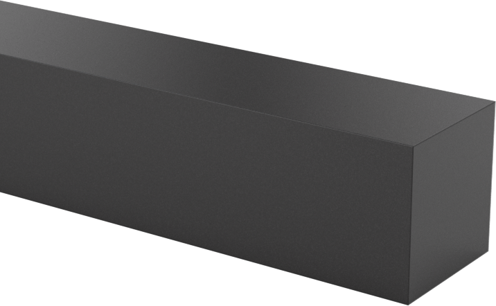 Kaygan UHMW Polietilen Çubuk, Siyah, 3/8" Genişlik, 3/8" Kalınlık