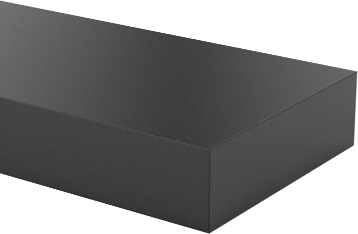Kaygan UHMW Polietilen Çubuk, Siyah, 1-1/4" Genişlik, 3/8" Kalınlık