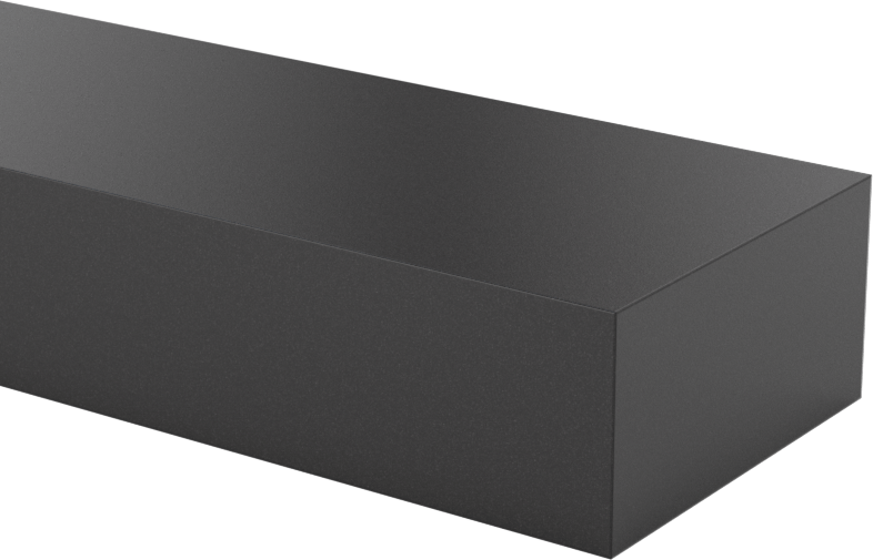 Kaygan UHMW Polietilen Çubuk, Siyah, 1-1/4" Genişlik, 5/8" Kalınlık