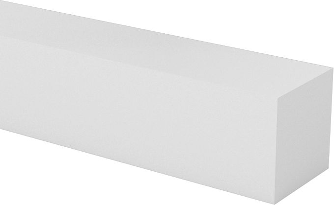 Kaygan UHMW Polietilen Çubuk, Beyaz, 1/4" Genişlik, 1/4" Kalınlık