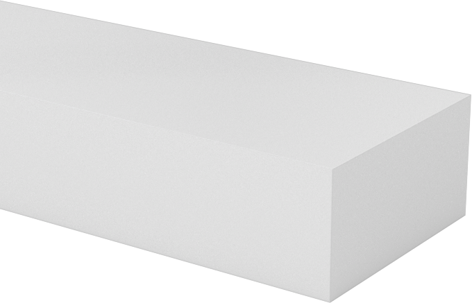 Kaygan UHMW Polietilen Çubuk, Beyaz, 1/2" Genişlik, 1/4" Kalınlık