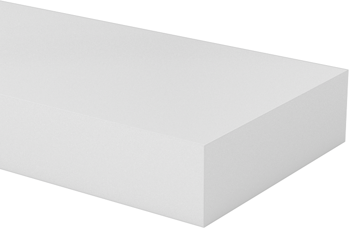 Kaygan UHMW Polietilen Çubuk, Beyaz, 1-1/4" Genişlik, 3/8" Kalınlık
