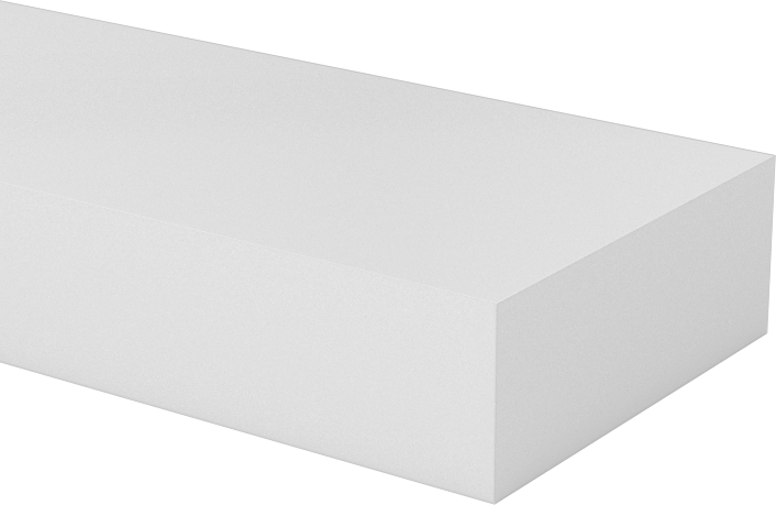 Kaygan UHMW Polietilen Çubuk, Beyaz, 1" Genişlik, 3/8" Kalınlık