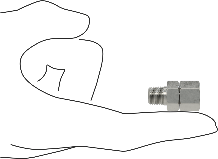 316 Paslanmaz Çelik Hidrolik Hortum Bağlantı Elemanı, Düz Adaptör, 1/8 NPSM Dişi x 1/8 NPT/NPTF Erkek