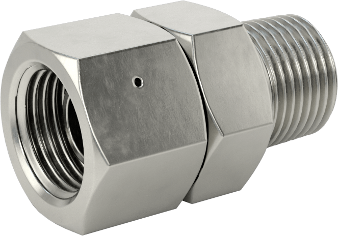 316 Paslanmaz Çelik Hidrolik Hortum Bağlantı Elemanı, Düz Adaptör, 3/8 NPSM Dişi x 3/8 NPT/NPTF Erkek