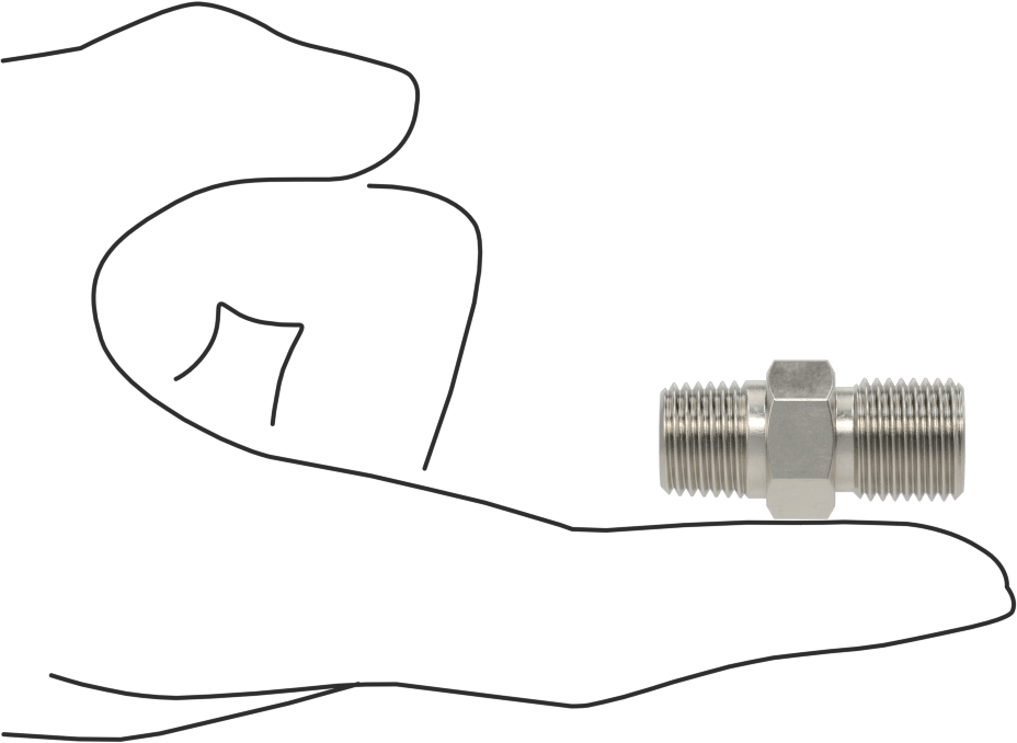 316 Paslanmaz Çelik Hidrolik Hortum Bağlantı Elemanı, Düz Adaptör, 1/4 NPT Erkek x 9/16"-18 Erkek Boru