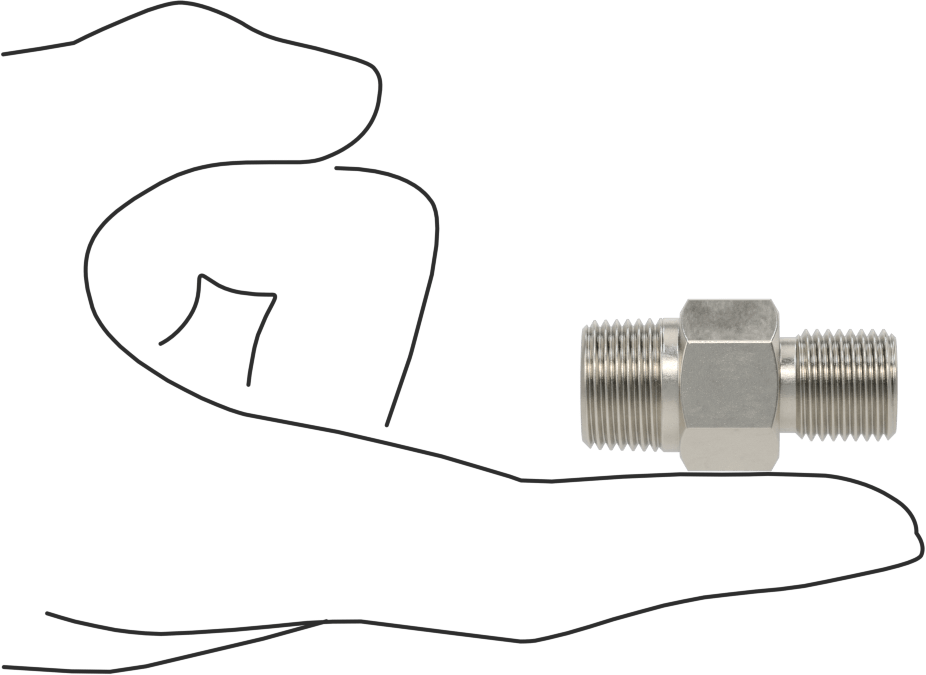 316 Paslanmaz Çelik Hidrolik Hortum Bağlantı Elemanı, Düz Adaptör, 3/8 NPT Erkek x 9/16"-18 Erkek Boru