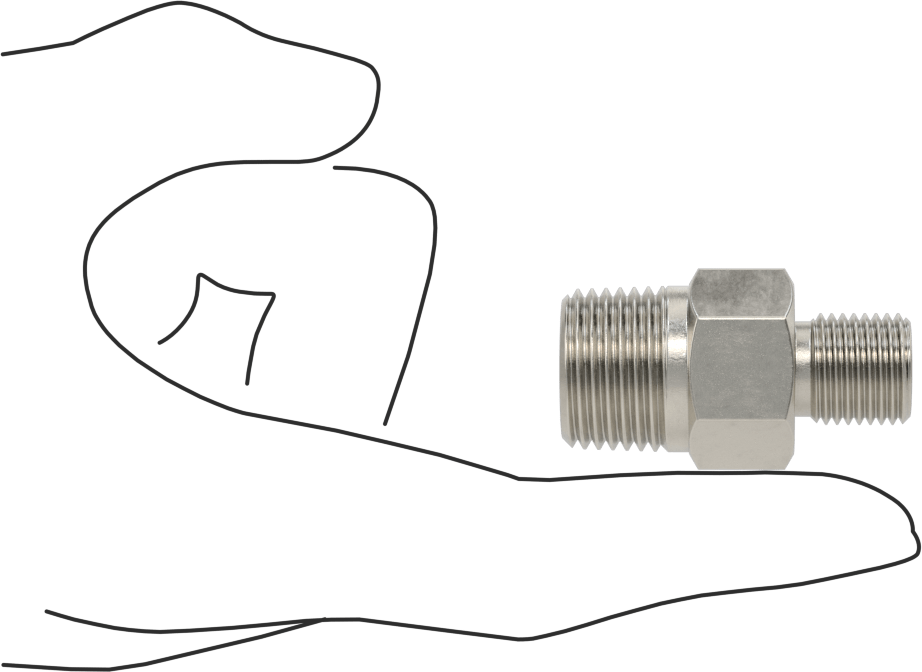 316 Paslanmaz Çelik Hidrolik Hortum Bağlantı Elemanı, Düz Adaptör, 1/2 NPT Erkek x 9/16"-18 Erkek Boru