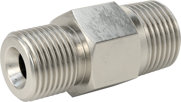 316 Paslanmaz Çelik Hidrolik Hortum Bağlantı Elemanı, Düz Adaptör, 1/2 NPT Erkek x 3/4"-16 Erkek Boru