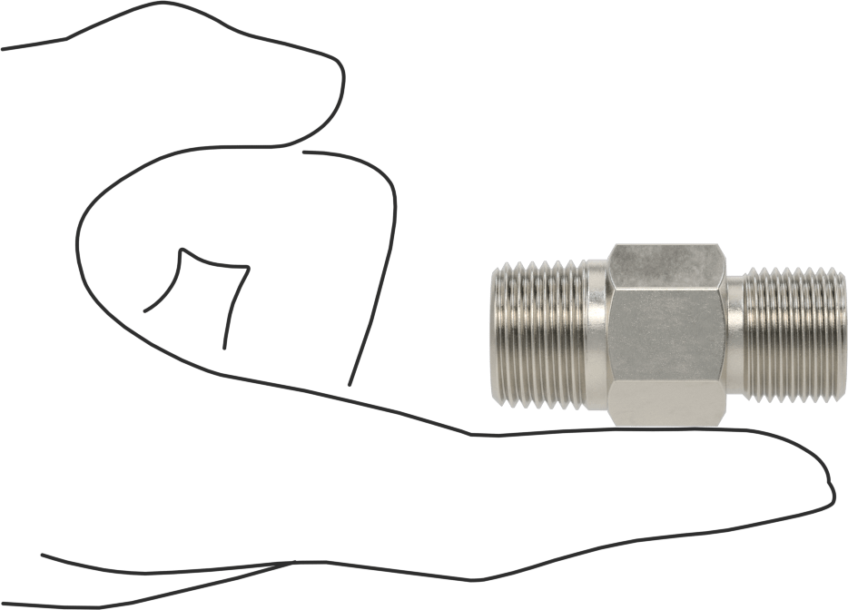 316 Paslanmaz Çelik Hidrolik Hortum Bağlantı Elemanı, Düz Adaptör, 1/2 NPT Erkek x 3/4"-16 Erkek Boru