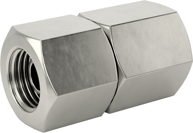 316 Paslanmaz Çelik Hidrolik Hortum Bağlantı Elemanı, Düz Adaptör, 1/8 NPSM Dişi x 1/8 NPT/NPTF Dişi