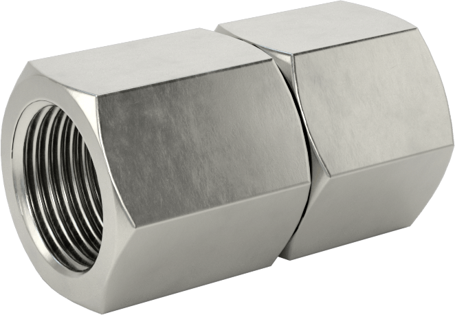 316 Paslanmaz Çelik Hidrolik Hortum Bağlantı Elemanı, Düz Adaptör, 1/8 NPSM Dişi x 1/8 NPT/NPTF Dişi
