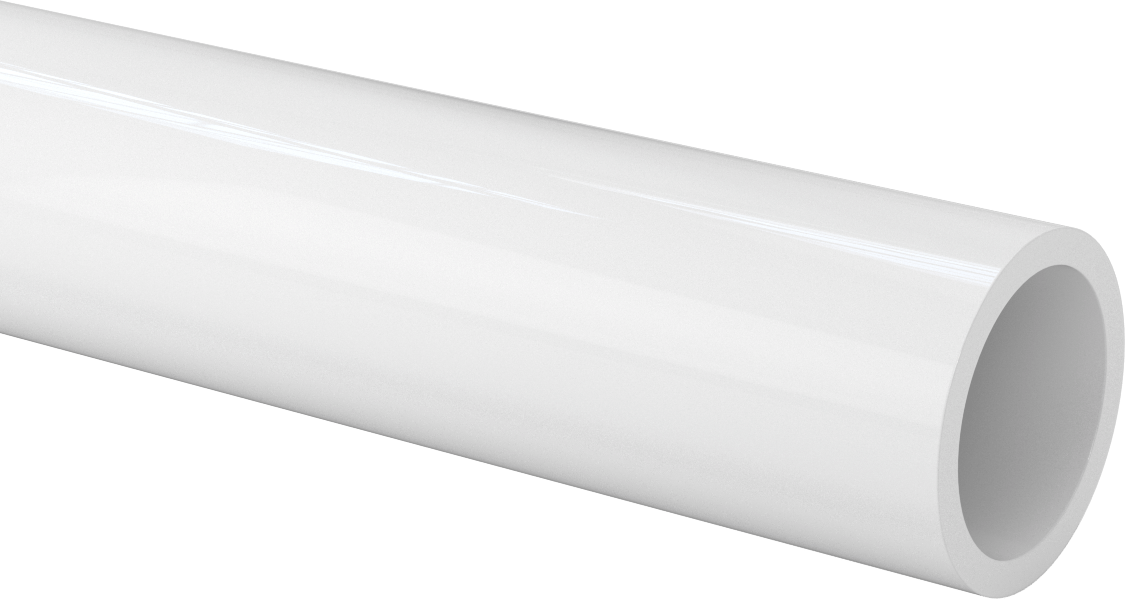 Kaygan Büyük Boy UHMW Polietilen Boru, 1/4" Duvar Kalınlığı, 2-1/2" OD, 2" ID