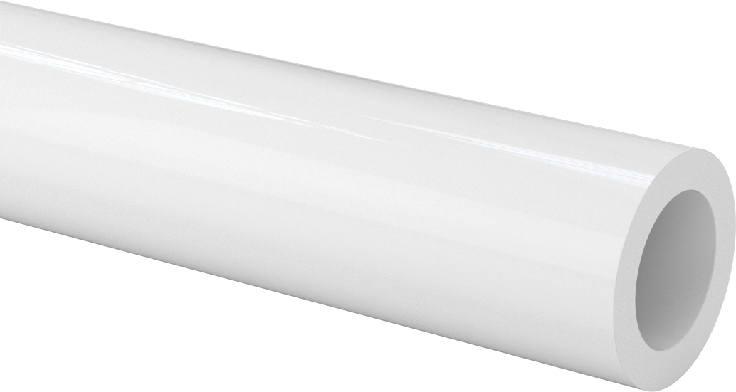 Kaygan Büyük Boy UHMW Polietilen Boru, 5/16" Duvar Kalınlığı, 1-7/8" OD, 1-1/4" ID