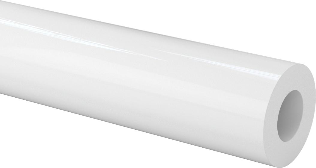 Kaygan Büyük Boy UHMW Polietilen Boru, 1/2" Duvar Kalınlığı, 2" OD, 1" ID