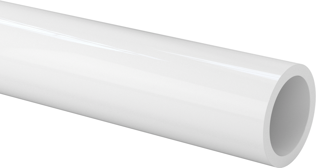 Kaygan Büyük Boy UHMW Polietilen Boru, 1/4" Duvar Kalınlığı, 2-1/4" OD, 1-3/4" ID
